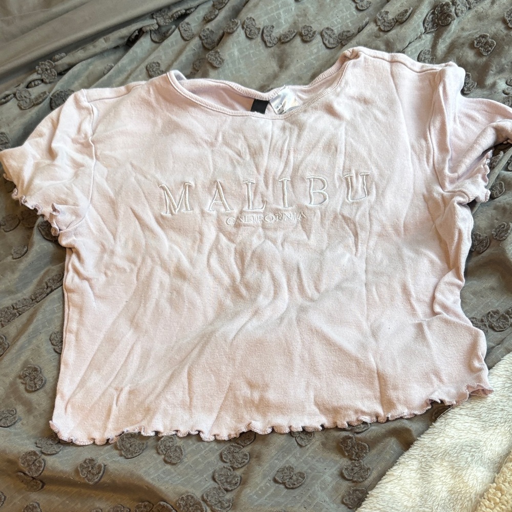 Light Pink Tee with Malibu Design